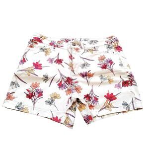St Johns Bay 5" Short Floral White Shorts Cotton 31" Waist Summer